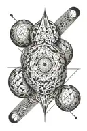 sphere coming tattoo design idea