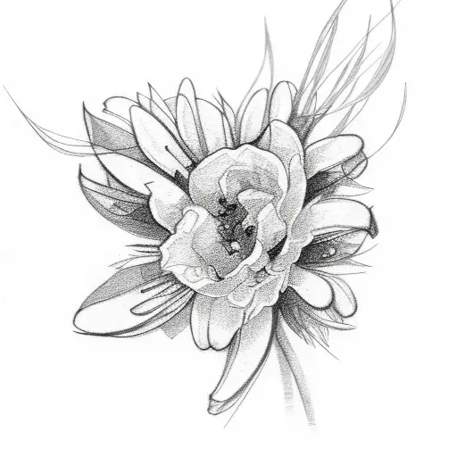 WILD with grass and flowers tattoo design idea