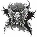 devil wings tattoo design idea