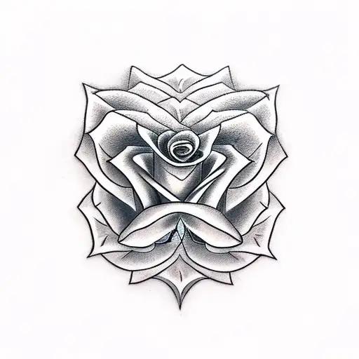 3D design of rose sword and skull tattoo design idea
