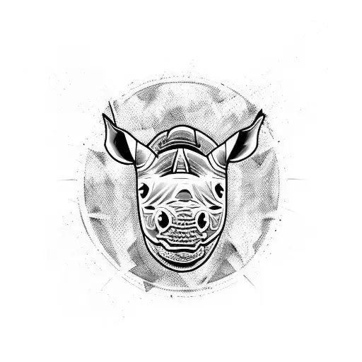 black rhino tattoo design idea