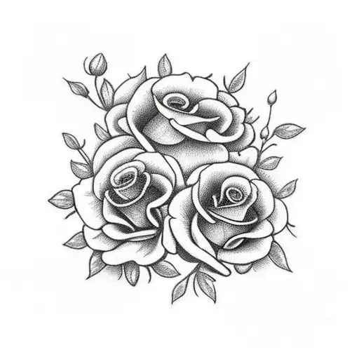 skulls with roses and butterflies, wraped around. tattoo design idea