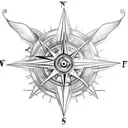 a compass with half part being clock and the hour hand being Shivji's trishul and the clock has big wings to fly tattoo design idea