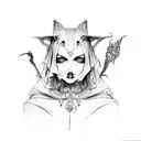 gothic witchy  tattoo design idea