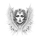 gothic angel tattoo design idea
