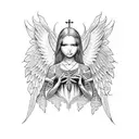 gothic angel tattoo design idea