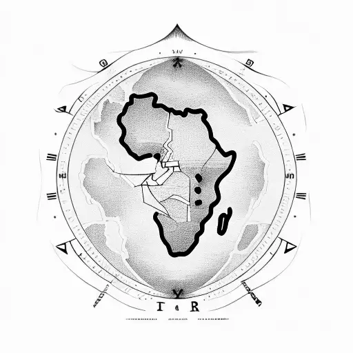 A tattoo with the map of Chad, the Chad is a country located in Africa tattoo design idea