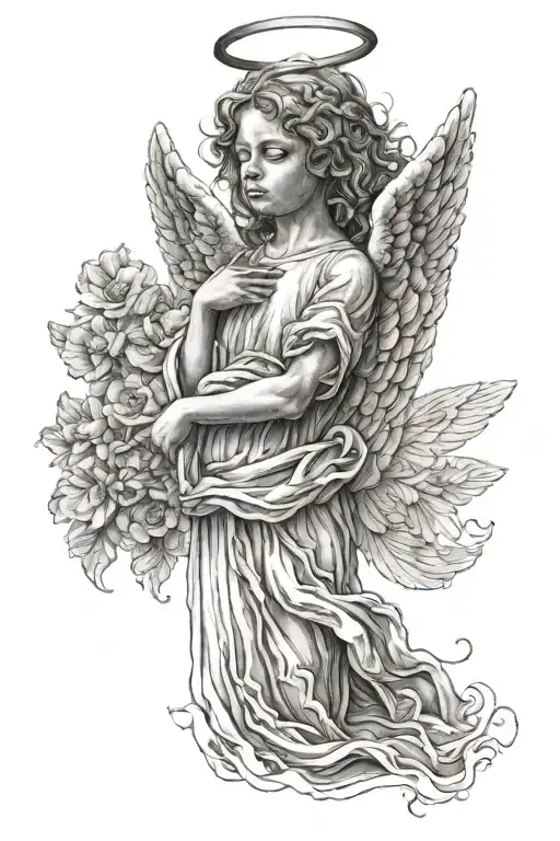 Angel looking tattoo design idea
