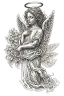 Angel looking tattoo design idea