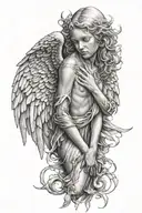 Angel looking tattoo design idea