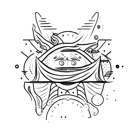 calm face outside chaos tattoo design idea