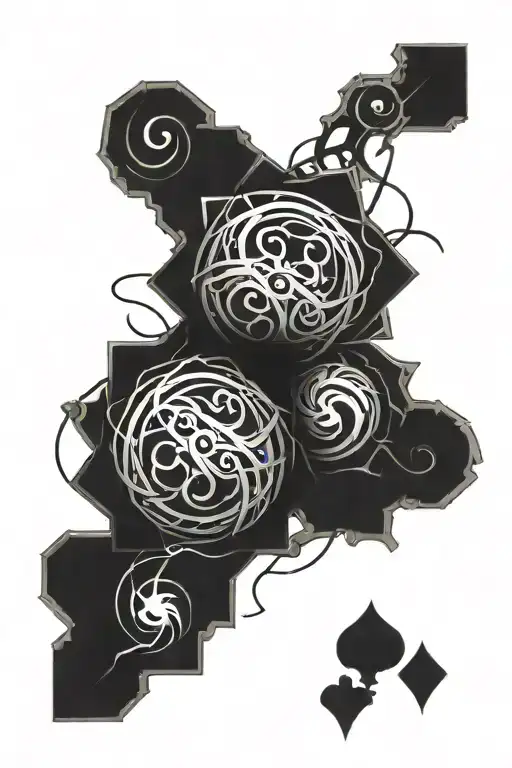 magic the gathering cards intertwined tattoo design idea