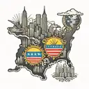 colombian and puerto rican pride with nyc skyline tattoo design idea