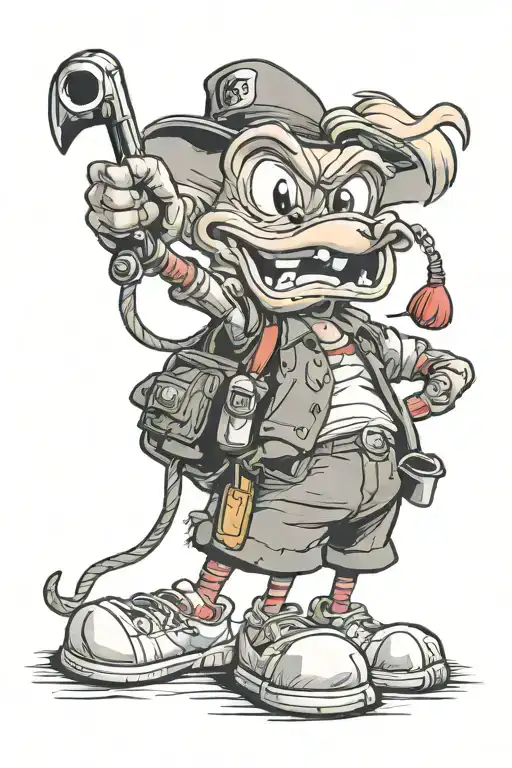 90s cartoon characters tattoo design idea