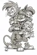 90s cartoon characters tattoo design idea
