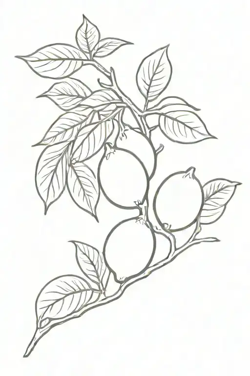 lemon tree branch tattoo design idea