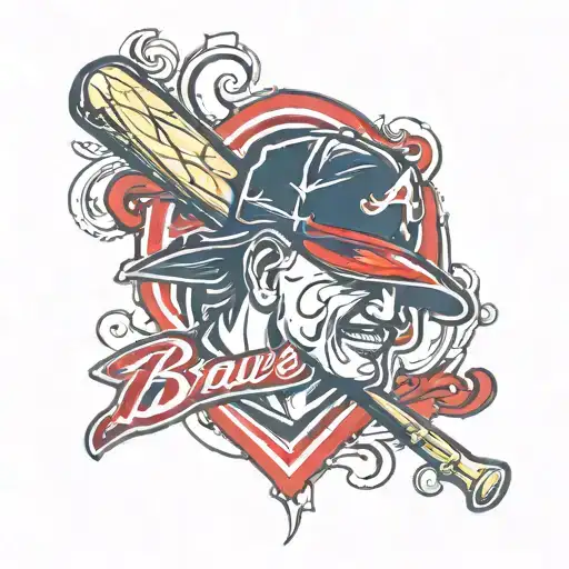 Atlanta Braves A silhouette tattoo design idea