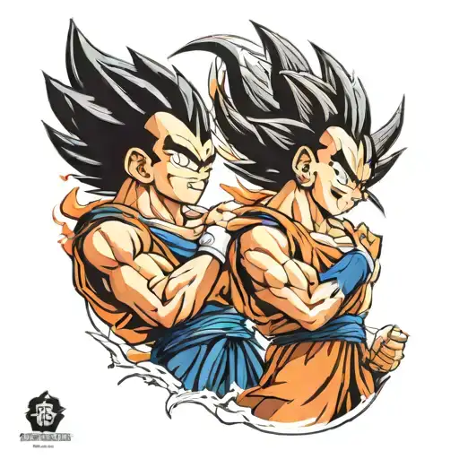 Goku and Vegeta tattoo design idea