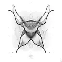 A manta ray with intricate patterns inspired by neural pathways tattoo design idea