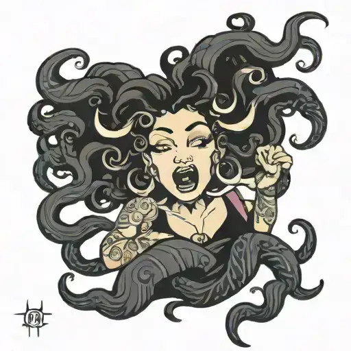 cubby African American Medusa tattoo design idea