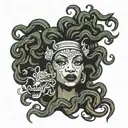 cubby African American Medusa tattoo design idea