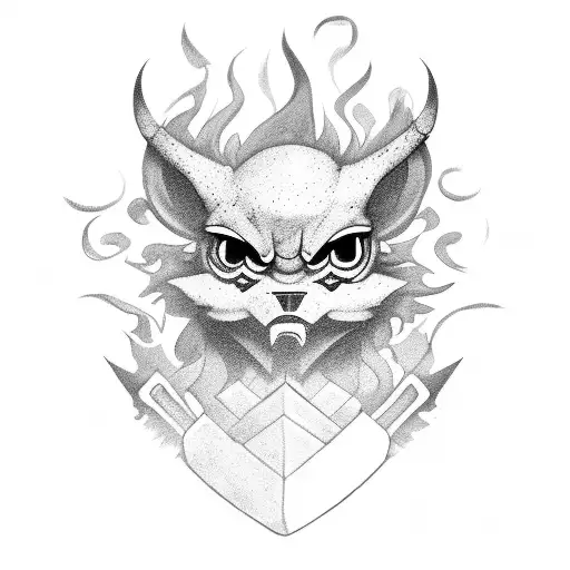 little fire mighty warrior tattoo design idea
