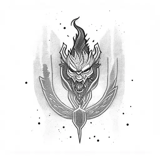 little fire mighty warrior tattoo design idea