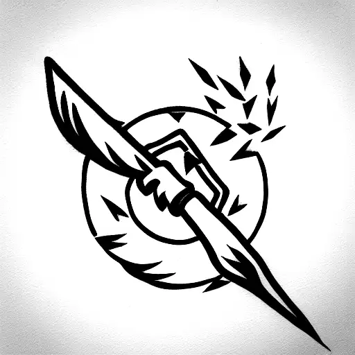 little fire mighty warrior tattoo design idea