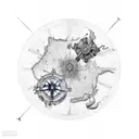 Compas rose with nautical map tattoo design idea