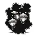 sun and rain clouds tattoo design idea