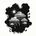 sun and rain clouds tattoo design idea