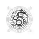 fire snake chinese sign miced with kukulkan snake tattoo design idea