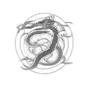 fire snake chinese sign miced with kukulkan snake tattoo design idea