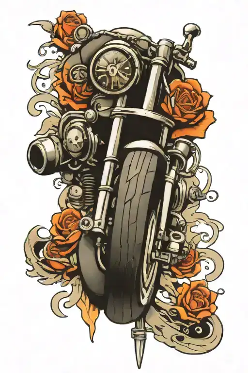 motorcycle shock absorber tattoo design idea