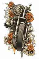 motorcycle shock absorber tattoo design idea