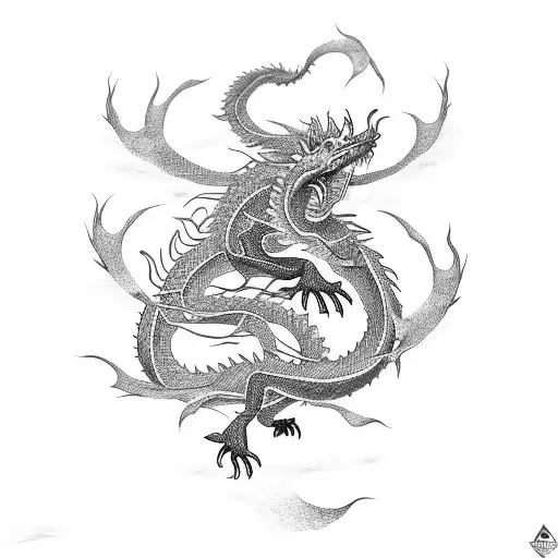 Shawn long dragon with Goku kid tattoo design idea
