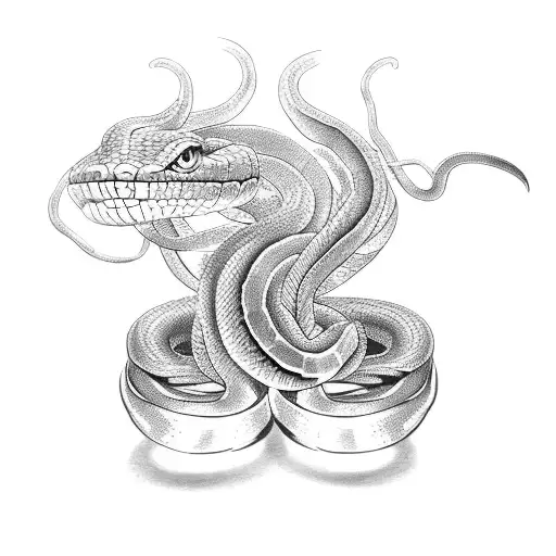 snake with a boxe gloves tattoo design idea