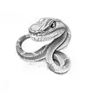 snake with a boxe gloves tattoo design idea