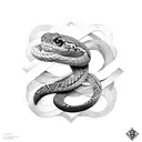 snake with a boxe gloves tattoo design idea