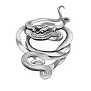 snake with a boxe gloves tattoo design idea