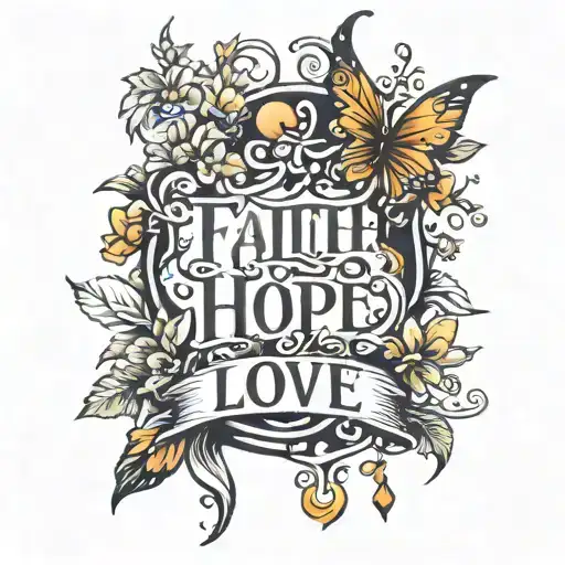 faith  hope  love tattoo design idea