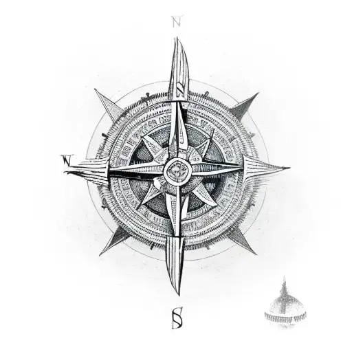  viking compass tattoo design idea