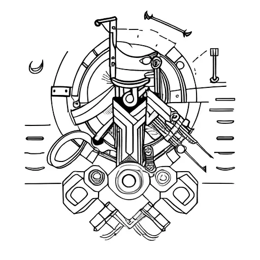 Create a tattoo design featuring a mechanic's tools and a Norse sword tattoo design idea