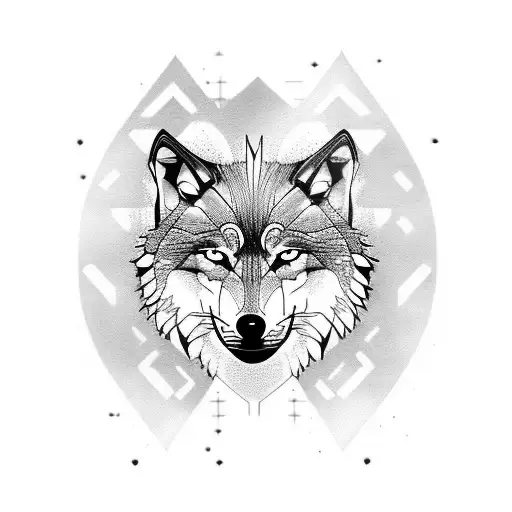 Wolf breaking chain tattoo design idea
