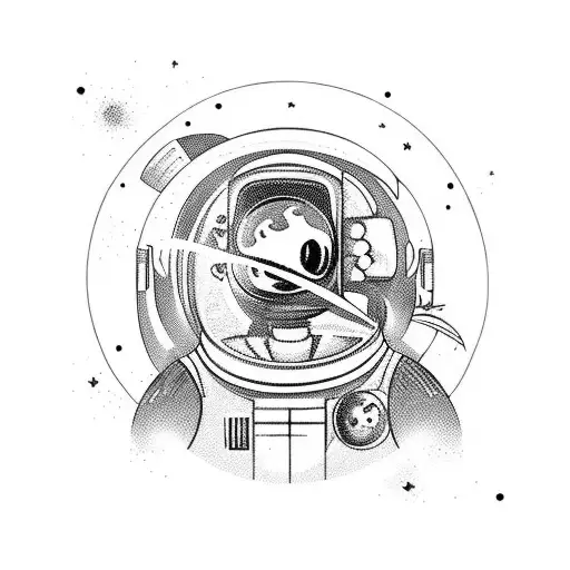 space, dead astronaut, blast tattoo design idea