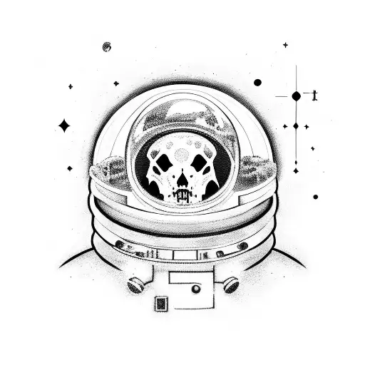 space, dead astronaut, blast tattoo design idea