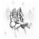 praying hands but one hand is a Rottweiler paw instead tattoo design idea