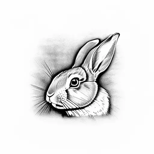 rabbit putting on eyeliner tattoo design idea