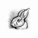 rabbit putting on eyeliner tattoo design idea