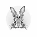 rabbit putting on eyeliner tattoo design idea